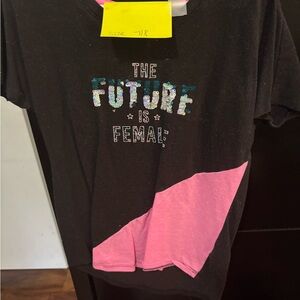 Black and Pink Kids T-Shirt - The Future is Female